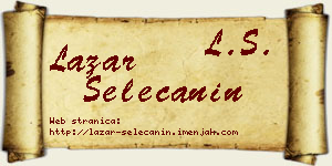 Lazar Selečanin vizit kartica